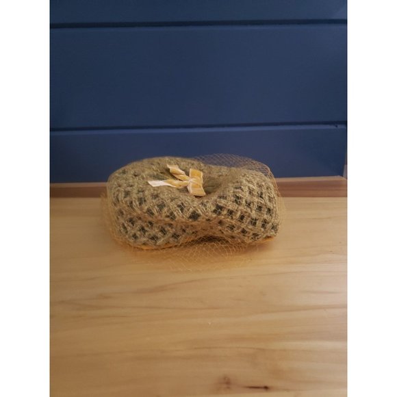 50s/60s Green and Yellow Pillbox‎ Hat with Lace Veil - Picture 3 of 6